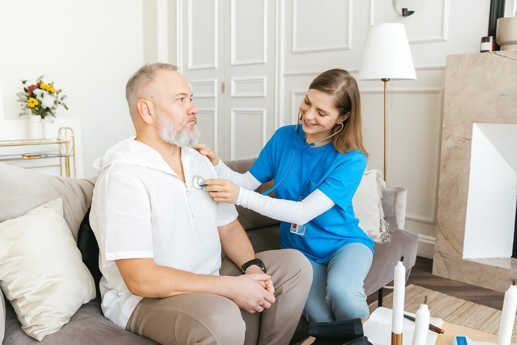 nurse taking care of patient